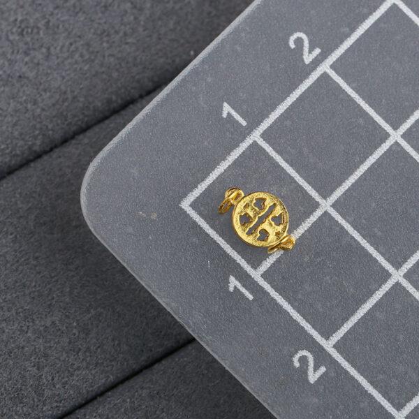 round shape gild s925 sterling silver connector bead, golden connector finding - Image 2