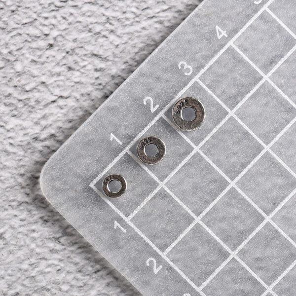 simple gasket shape s925 sterling silver bead, oxidized silver bead - Image 2