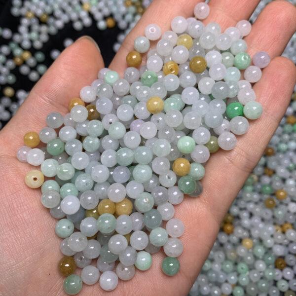 round shape natural icy colorful jadeite bead - Image 3