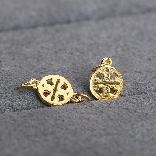 round shape gild s925 sterling silver connector bead, golden connector finding - Image 3