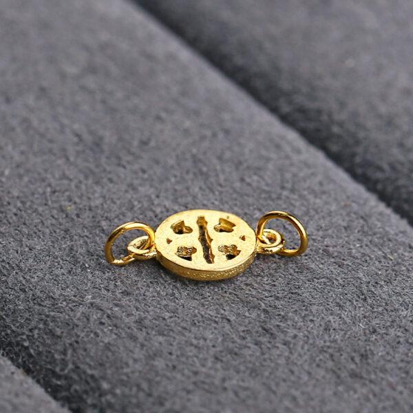 round shape gild s925 sterling silver connector bead, golden connector finding - Image 4