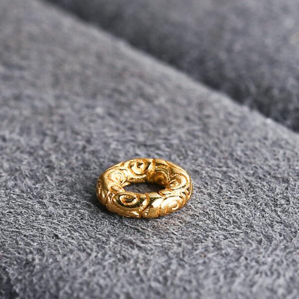 cloud pattern ring shape gild s925 sterling silver bead, golden jump ring bead - Image 5
