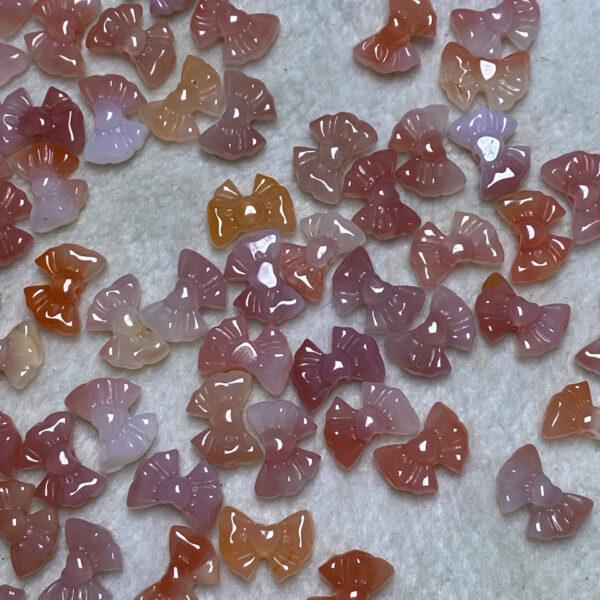 5 pcs / 10 pcs bow tie shape natural pink agate bead - Image 6