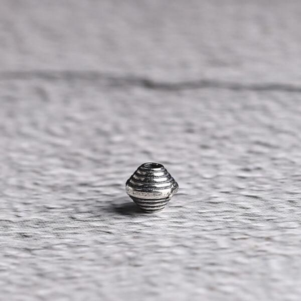 spiral surface disk shape s925 sterling silver bead, oxidized silver bead - Image 7