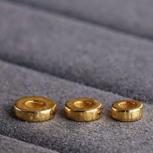 simple rondelle shape gild s925 sterling silver bead, golden rondelle bead