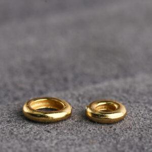 simple ring shape gild s925 sterling silver bead, golden ring bead
