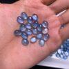 10 pcs simple flat bottom oval shape natural aquamarine bead