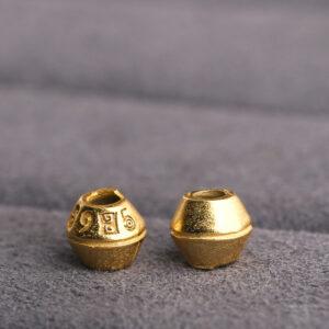 simple drum shape gild s925 sterling silver bead, golden drum bead