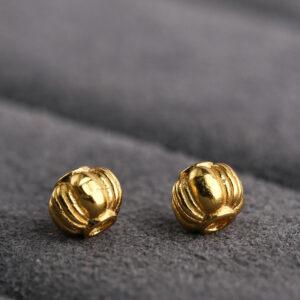 pumpkin shape gild s925 sterling silver bead, golden pumpkin bead