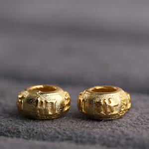 rondelle shape gild s925 sterling silver bead, golden rondelle bead