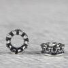 crown shape s925 sterling silver bead, oxidized silver crown bead
