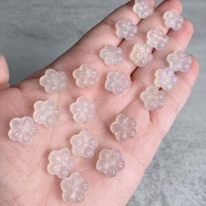 5 pcs / 10 pcs plum flower shape natural white agate bead