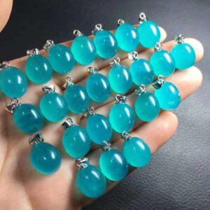 oval shape natural amazonite bead sterling silver charm