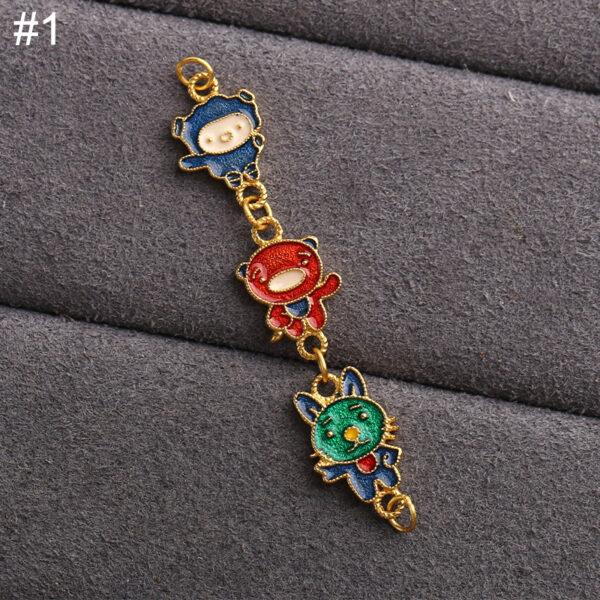 cute animals shape gild sterling silver chain charm bead, enamel animals chain charm - Image 6