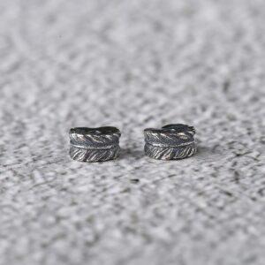 feather shape s925 sterling silver bead, oxidized silver feather bead