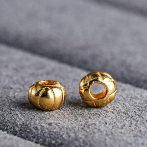 pumpkin shape gild s925 sterling silver bead, golden pumpkin bead