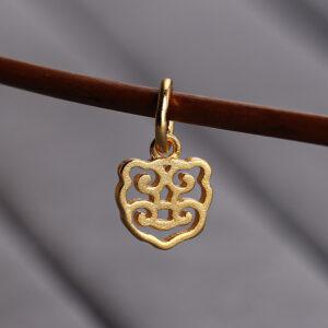 hollow flower shape gild s925 sterling silver charm bead, golden flower charm