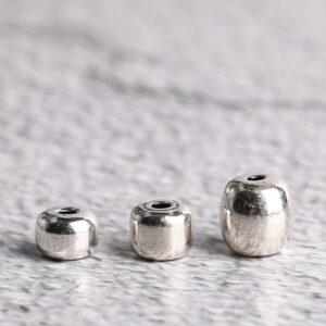 simple drum shape s925 sterling silver bead, oxidized silver drum bead