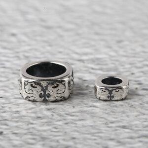 abstract beast pattern ring shape s925 sterling silver bead, oxidized silver ring bead