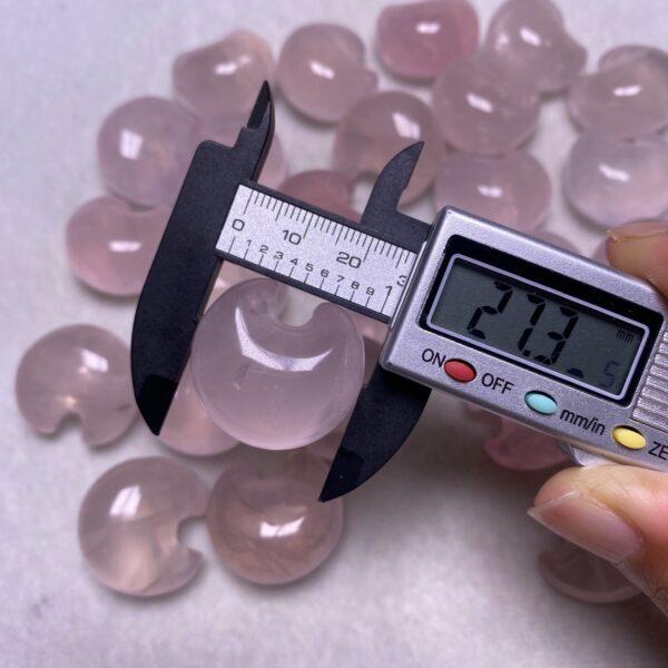 5 pcs fat moon shape natural rose quartz bead - Image 2
