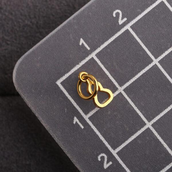 hollow gourd shape gild s925 sterling silver charm bead, golden gourd charm - Image 2