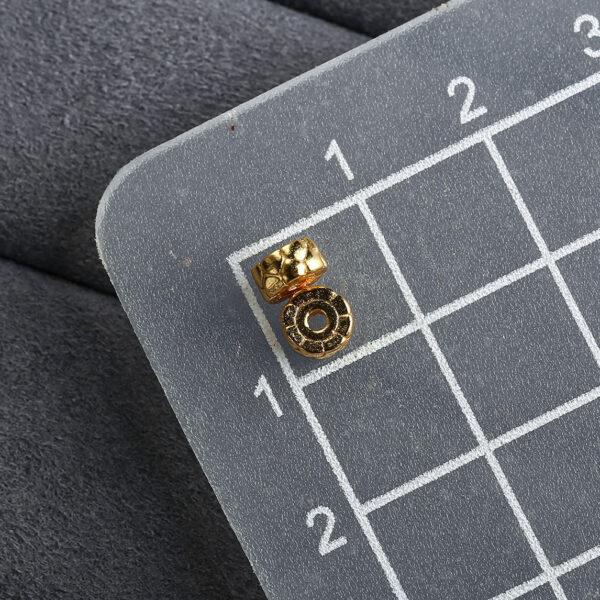 cracks surface rondelle shape gild s925 sterling silver bead, golden rondelle bead - Image 2