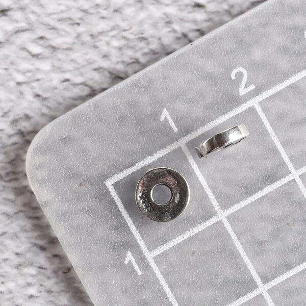 simple gasket shape s925 sterling silver bead, oxidized silver gasket bead - Image 2
