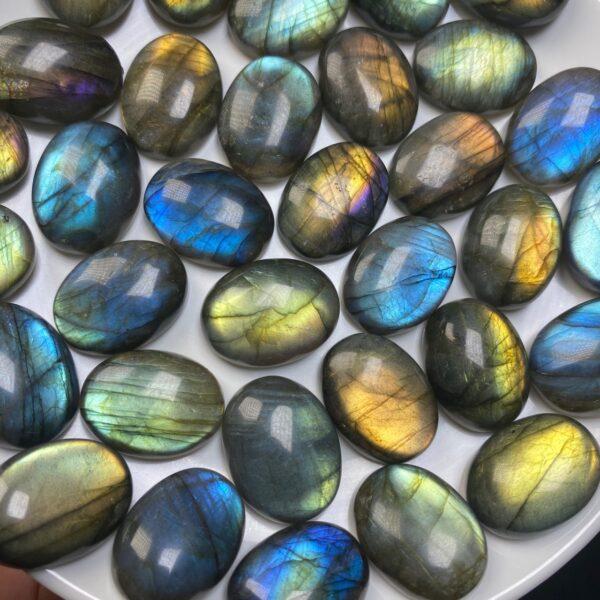 50 g multi oval shape high quality natural labradorite bead - Image 2