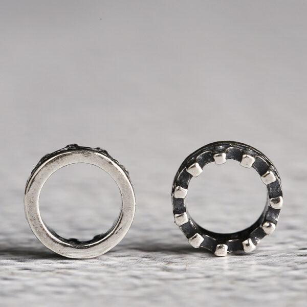crown shape s925 sterling silver bead, oxidized silver crown bead - Image 3