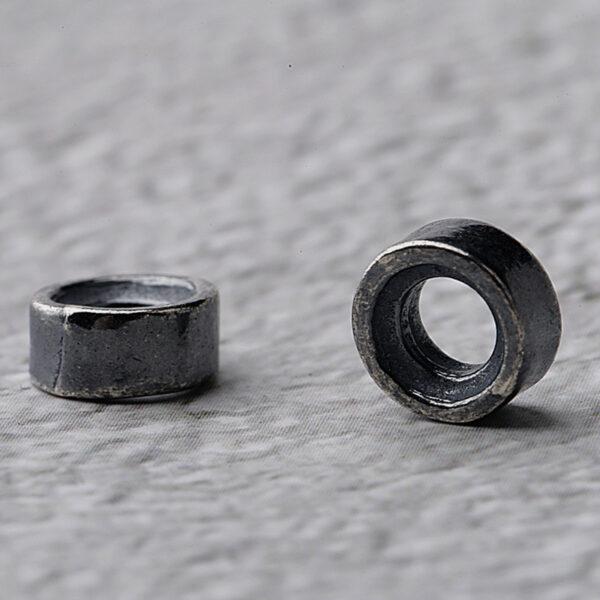simple ring shape s925 sterling silver bead, oxidized silver ring bead - Image 3