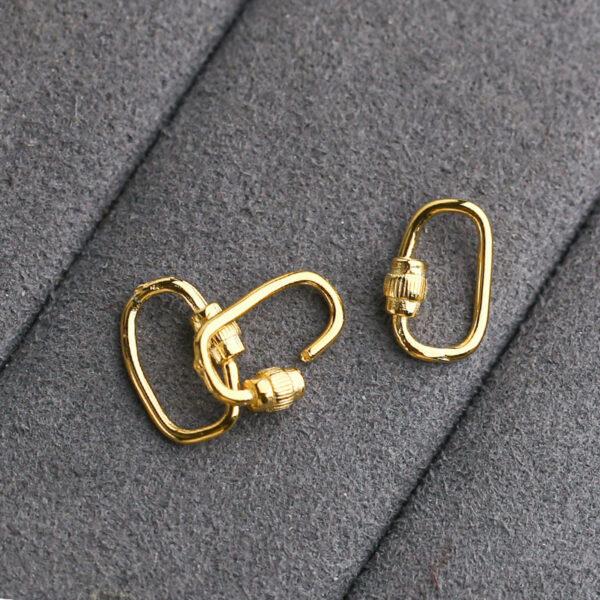 simple s925 sterling silver clasp, golden hook clasp findings - Image 3