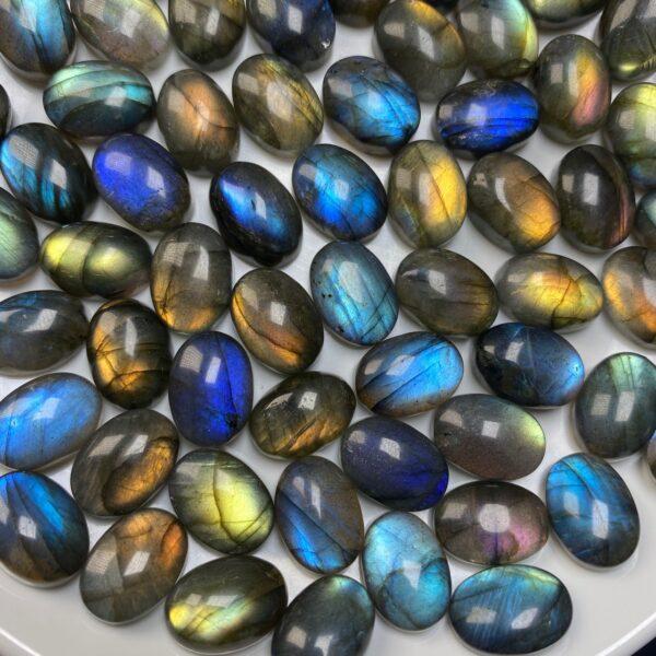 20 pcs flat bottom oval shape natural labradorite bead - Image 4