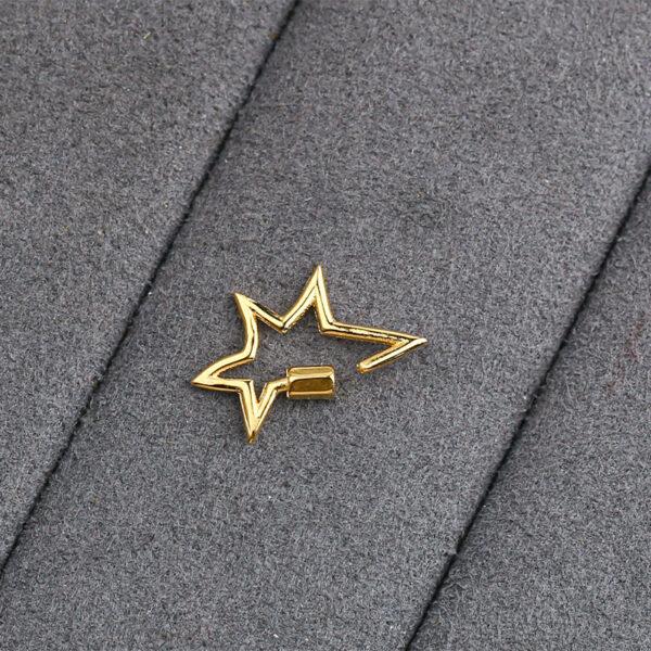 Star shape gild s925 sterling silver clasp bead, golden silver buckle - Image 5
