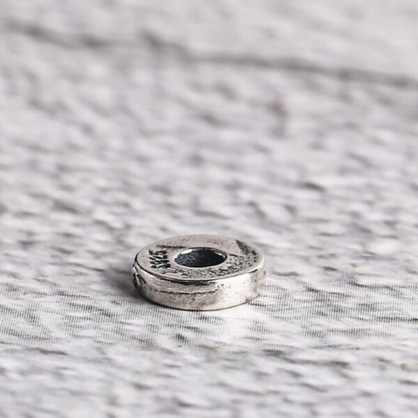 simple gasket shape s925 sterling silver bead, oxidized silver gasket bead - Image 5