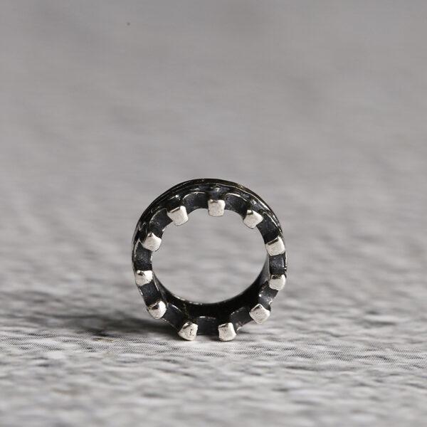 crown shape s925 sterling silver bead, oxidized silver crown bead - Image 5