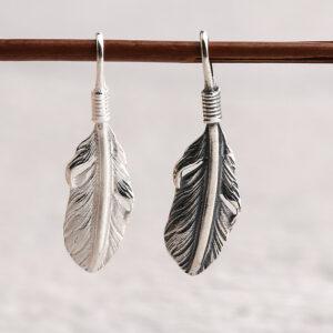 2 pcs feather shape s925 sterling silver charm