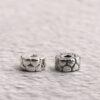 2 pcs Cracking surface rondelle shape s925 sterling silver bead