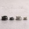 feather pattern ring shape oxidized s925 sterling silver bead