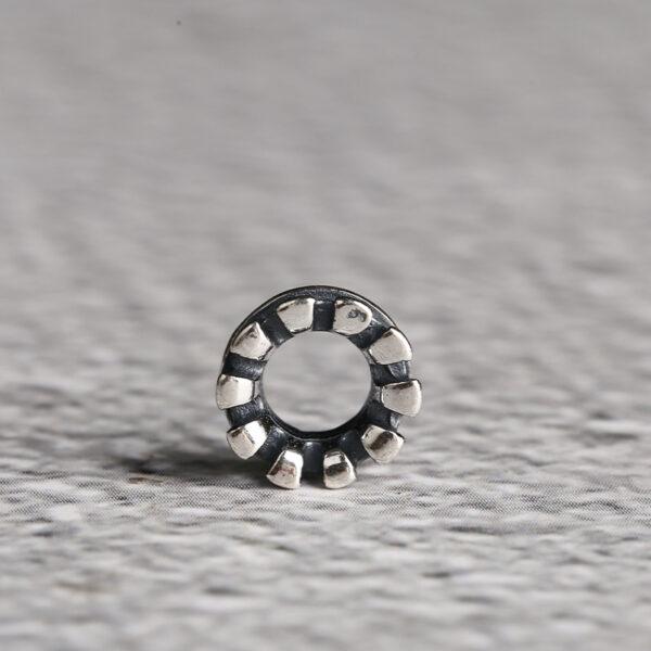 crown shape s925 sterling silver bead, oxidized silver crown bead - Image 6