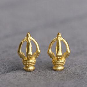 hollow flower shape gild s925 sterling silver charm bead, golden flower charm