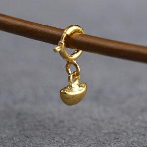 simple gild s925 sterling silver clasp bead, golden silver clasp