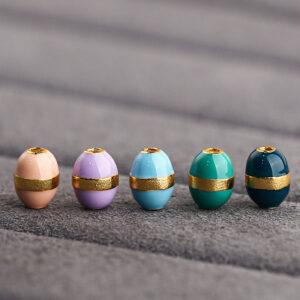 oval shape gild sterling silver bead, colorful enamel oval bead