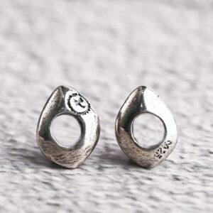 s925 sterling silver bird pattern irregular shape bead, oxidized silver bird bead