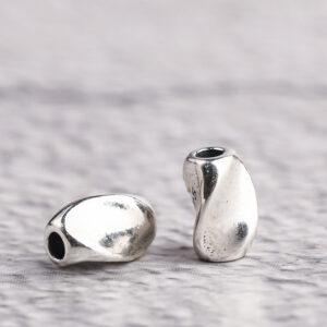 s925 sterling silver twist shape bead, oxidized silver twist bead