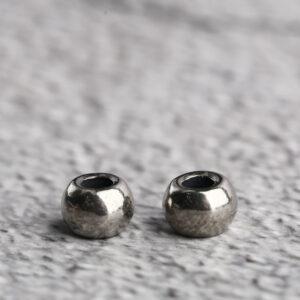 s925 sterling silver smooth surface drum shape bead, oxidized silver drum bead