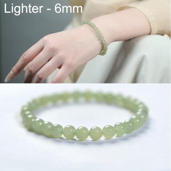 6mm - 12mm round shape high quality genuine natural nephrite jade beaded bracelet - Image 3