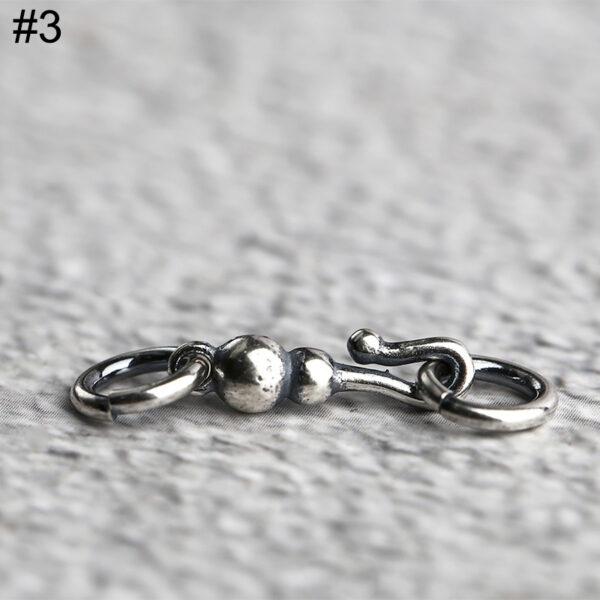 fish and dragon pattern s925 sterling silver clasp bead, oxidized silver clasp - Image 8