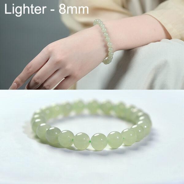 6mm - 12mm round shape high quality genuine natural nephrite jade beaded bracelet - Image 5