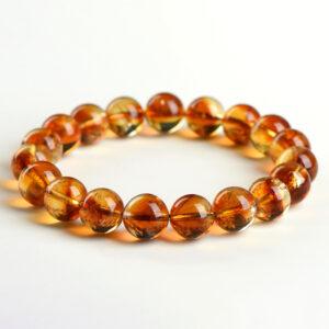 6mm - 12mm round shape 7A orange yellow natural citrine beaded bracelet
