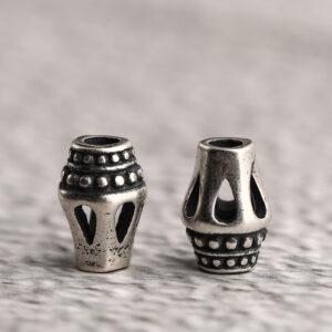 hollow drum shape s925 sterling silver bead, oxidized silver drum bead